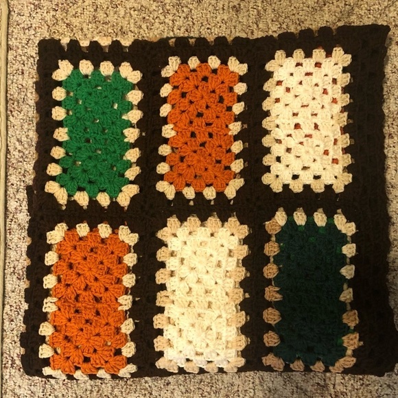 Handmade Granny Square Crochet Vintage Afghan Blanket - Picture 4 of 8